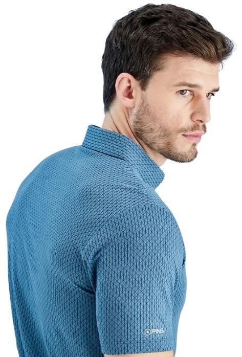 PING Hershel polo de hombre, blue fusion multi