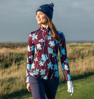 Callaway Stemmed Floral Sun Protection camiseta de mujer, potent purple