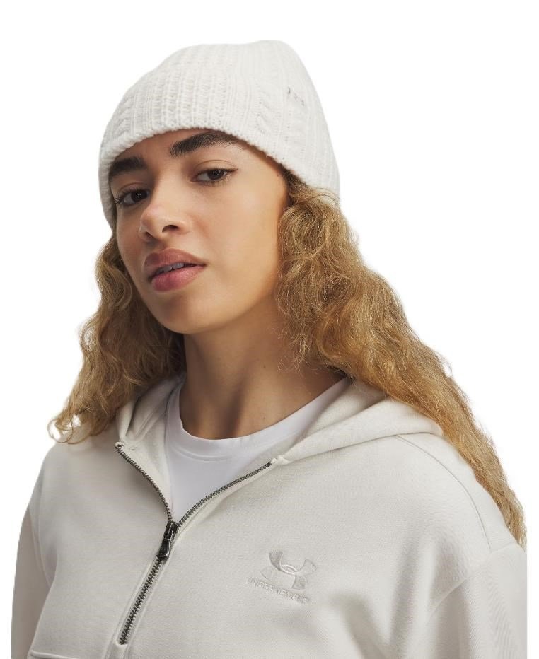Under Armour Halftime Cable Knit gorro de mujer, stone/khaki base