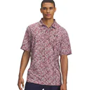 Under Armour Playoff 3.0 Printed polo de hombre, tourmaline pink/dark maroon/midnight navy