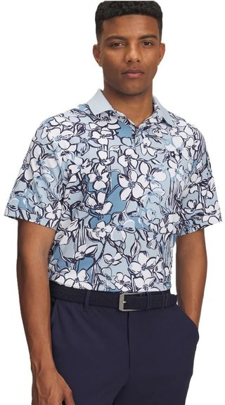 Under Armour Drive Chill Printed polo de hombre, blue calm/midnight navy