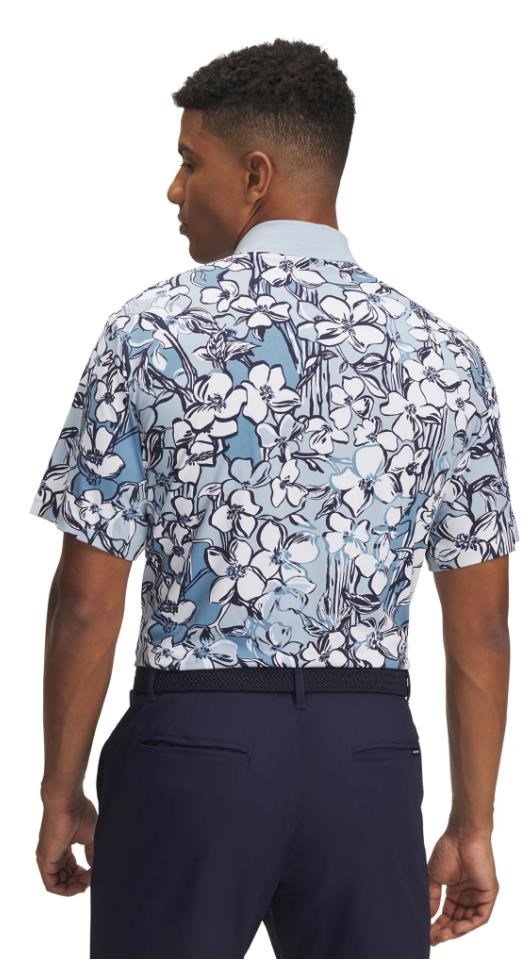Under Armour Drive Chill Printed polo de hombre, blue calm/midnight navy