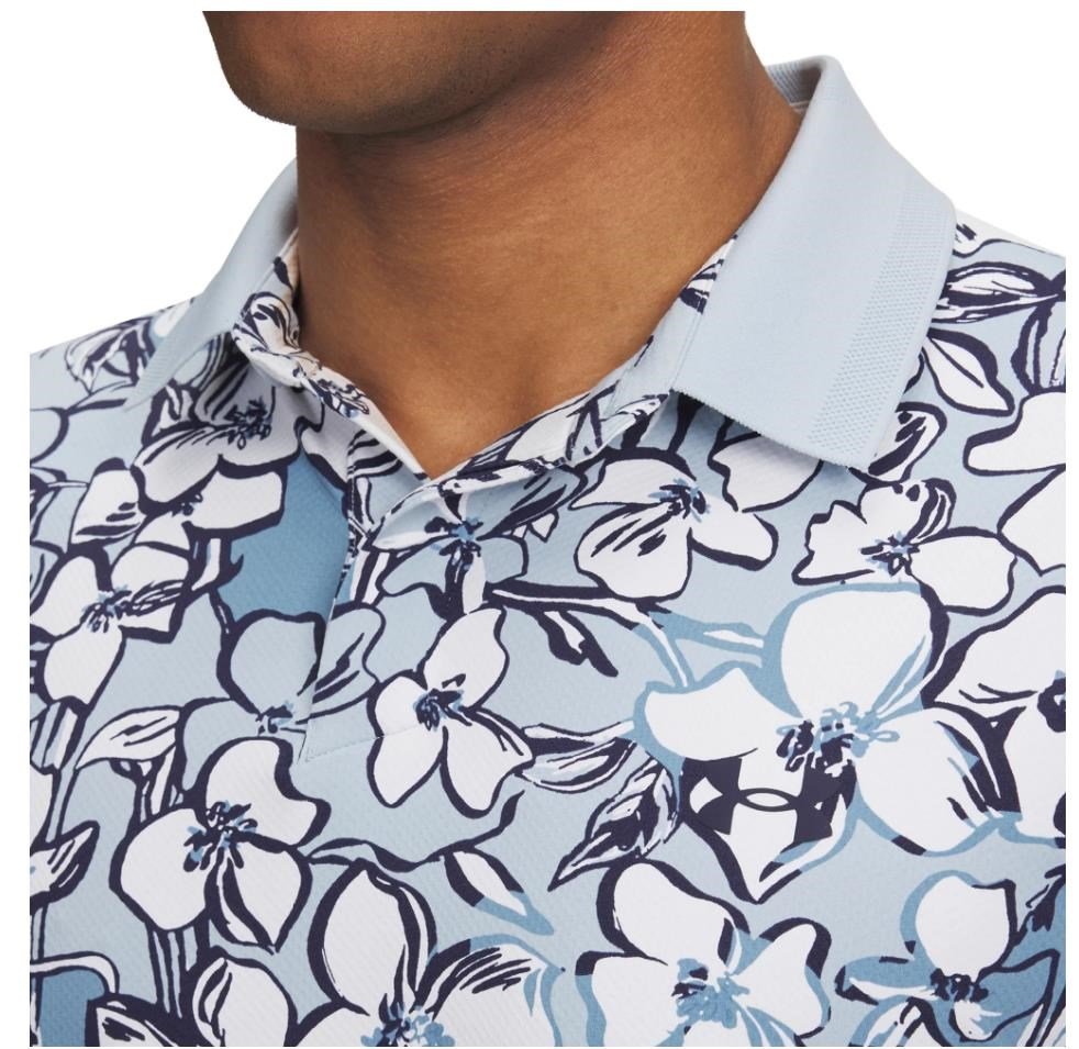 Under Armour Drive Chill Printed polo de hombre, blue calm/midnight navy