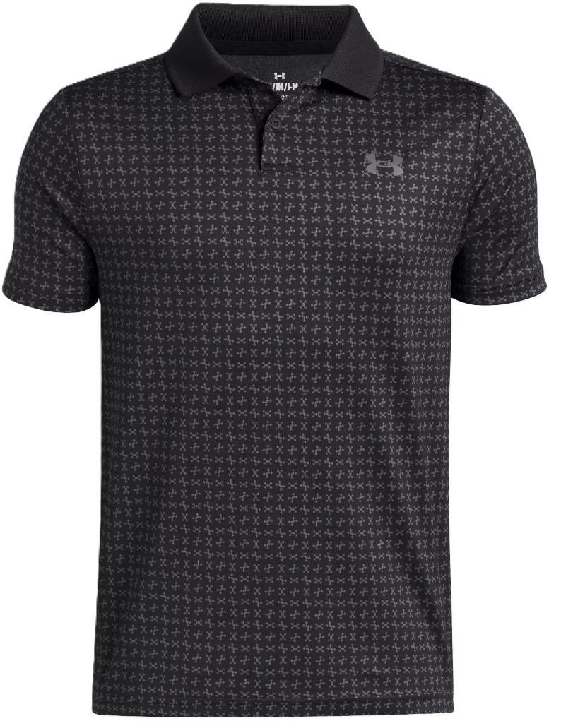 Under Armour Matchplay Printed polo junior, negro/castlerock
