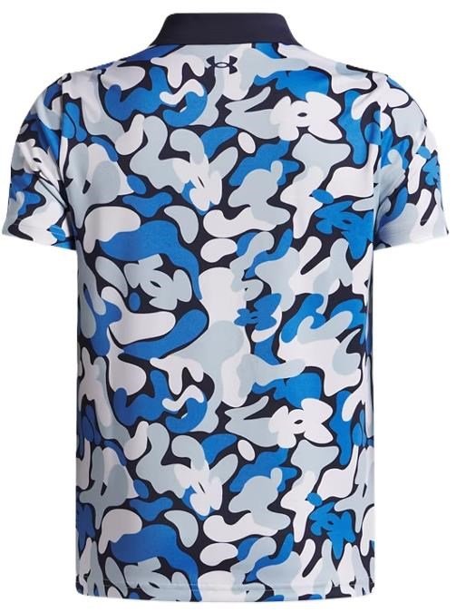 Under Armour Matchplay Printed junior polo, midnight navy/blue atlantis