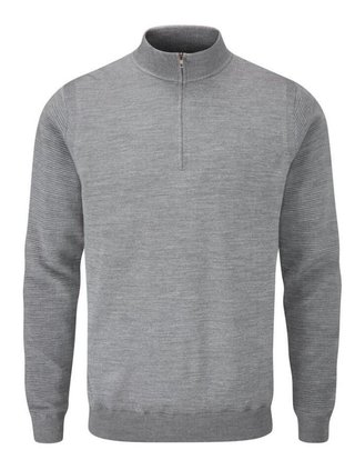 PING Croy Lined Half Zip suéter de hombre, french grey marl