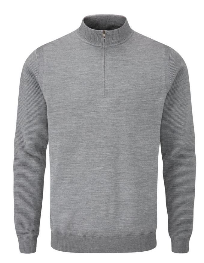 PING Croy Lined Half Zip suéter de hombre, french grey marl
