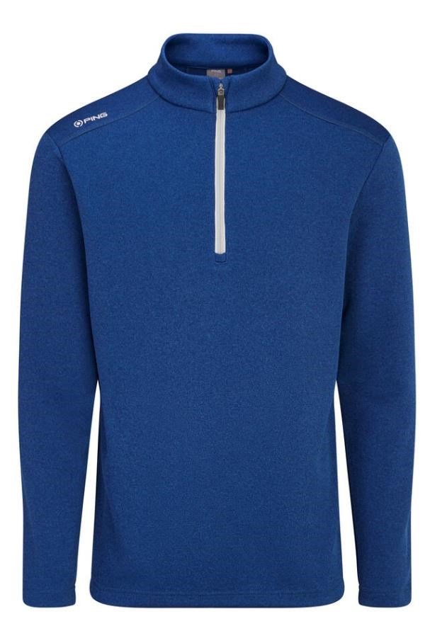 PING Ramsey half zip ribbed fleece pullover de hombre, inky marl