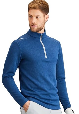PING Ramsey half zip ribbed fleece pullover de hombre, inky marl