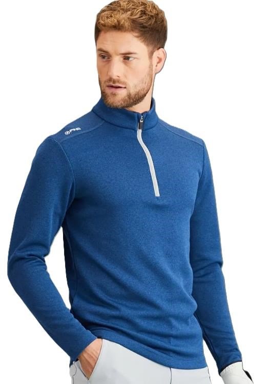 PING Ramsey half zip ribbed fleece pullover de hombre, inky marl
