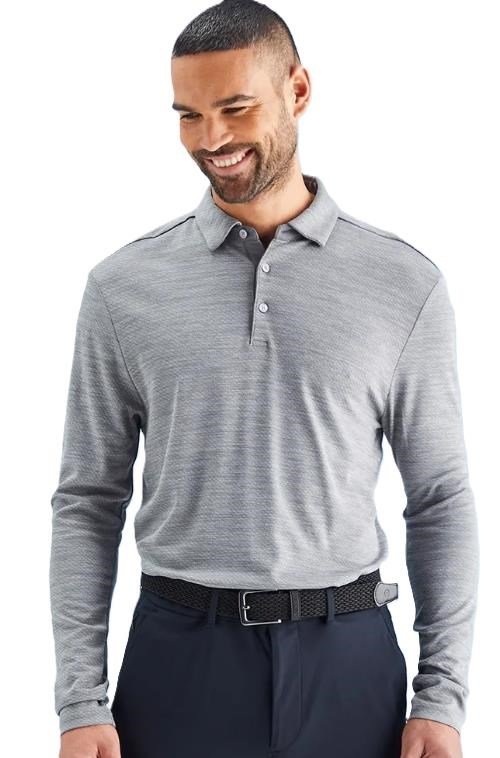 PING Creek manga larga polo de hombre, rock melange