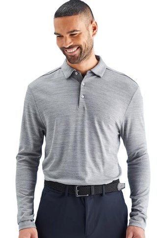 PING Creek manga larga polo de hombre, rock melange
