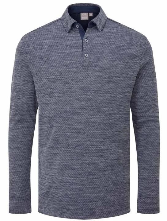 PING Creek polo de manga larga de hombre, navy melange