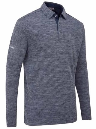 PING Creek polo de manga larga de hombre, navy melange