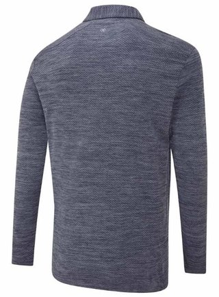 PING Creek polo de manga larga de hombre, navy melange