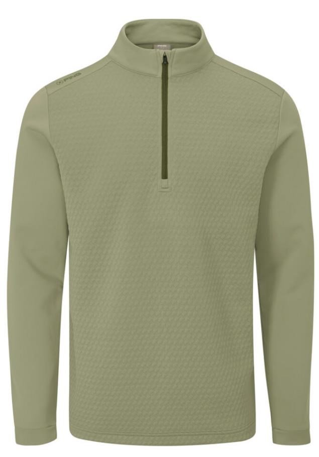 PING Nolan Quarter Zip Fleece sudadera de hombre, lichen
