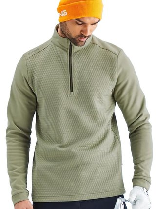 PING Nolan Quarter Zip Fleece sudadera de hombre, lichen