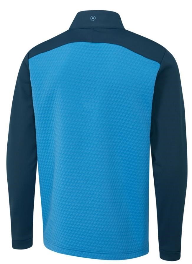 PING Nolan Quarter Zip Fleece sudadera de hombre, tidal blue/navy