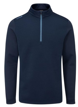 PING Nolan Quarter Zip Fleece sudadera de hombre, navy