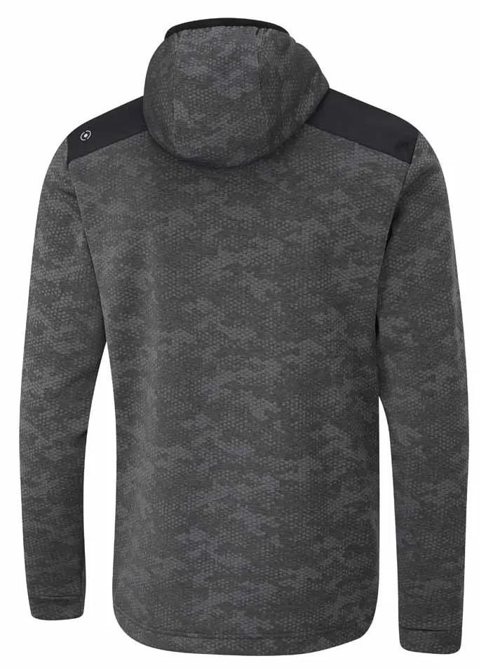 PING Nexa Hooded half zip fleece sudadera de hombre, negra