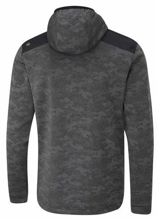PING Nexa Hooded half zip fleece sudadera de hombre, negra