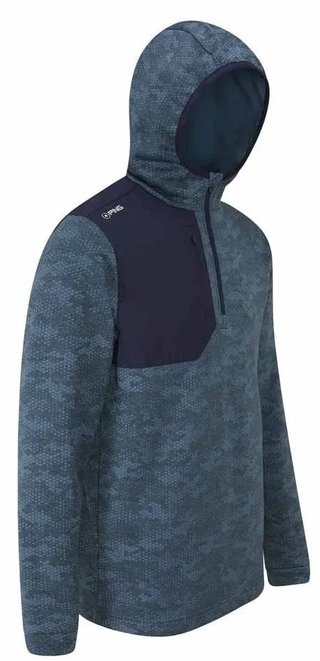 PING Nexa Hooded half zip fleece sudadera de hombre, azul fusion/navy
