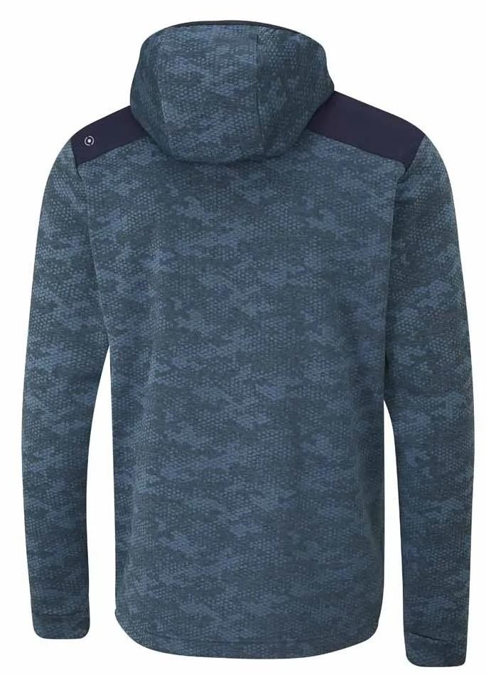PING Nexa Hooded half zip fleece sudadera de hombre, azul fusion/navy