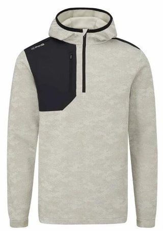 PING Nexa Hooded half zip fleece sudadera hombre, willow/black