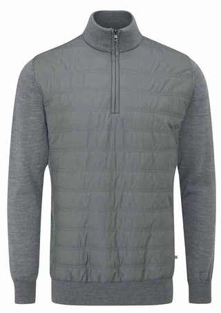 PING Connell Hybrid quarter-zip suéter de hombre, french grey marl