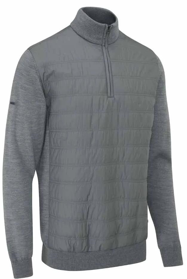 PING Connell Hybrid quarter-zip suéter de hombre, french grey marl
