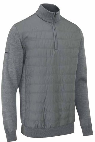 PING Connell Hybrid quarter-zip suéter de hombre, french grey marl