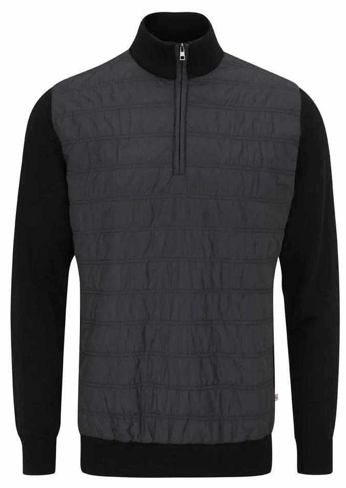 PING Connell Hybrid quarter-zip suéter de hombre, negro