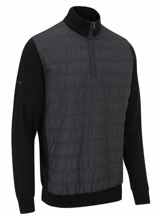PING Connell Hybrid quarter-zip suéter de hombre, negro