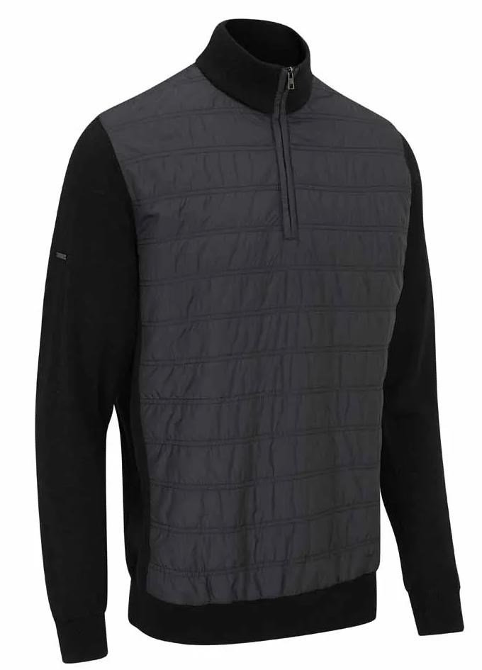PING Connell Hybrid quarter-zip suéter de hombre, negro