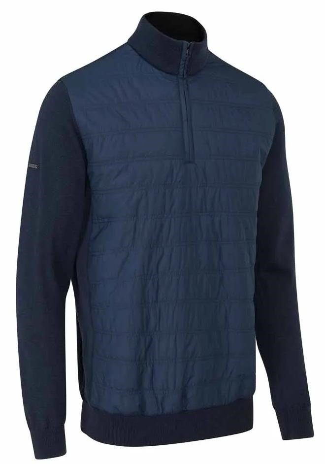 PING Connell Hybrid quarter-zip suéter de hombre, azul marino