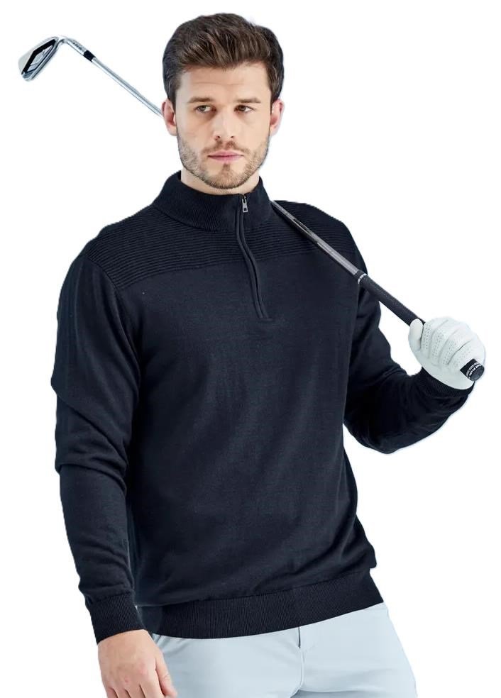 PING Dorset Quarter zip jersey de hombre, azul marino