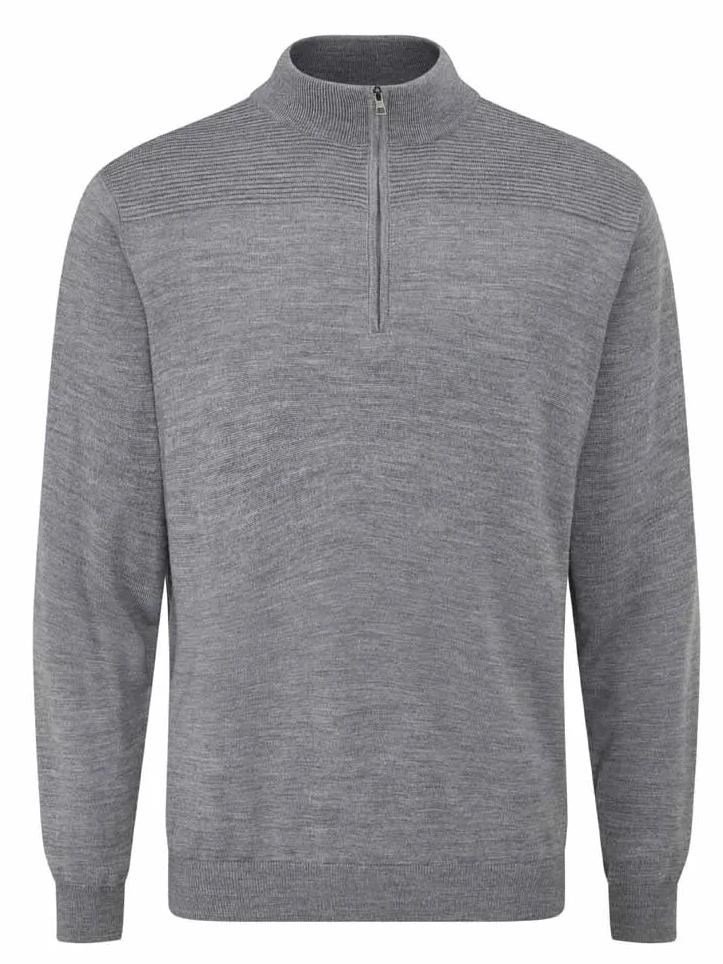 PING Dorset Quarter zip suéter de hombre, french grey marl