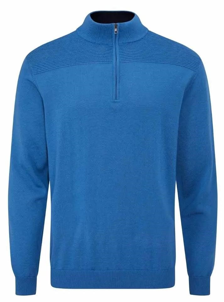 PING Dorset Quarter zip suéter de hombre, tidal blue