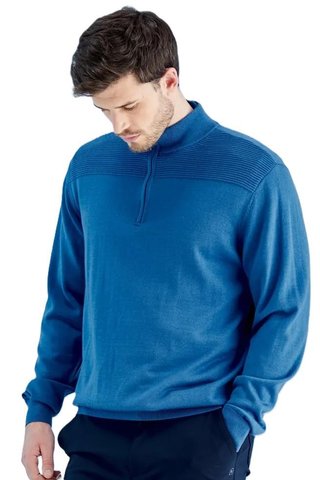 PING Dorset Quarter zip suéter de hombre, tidal blue
