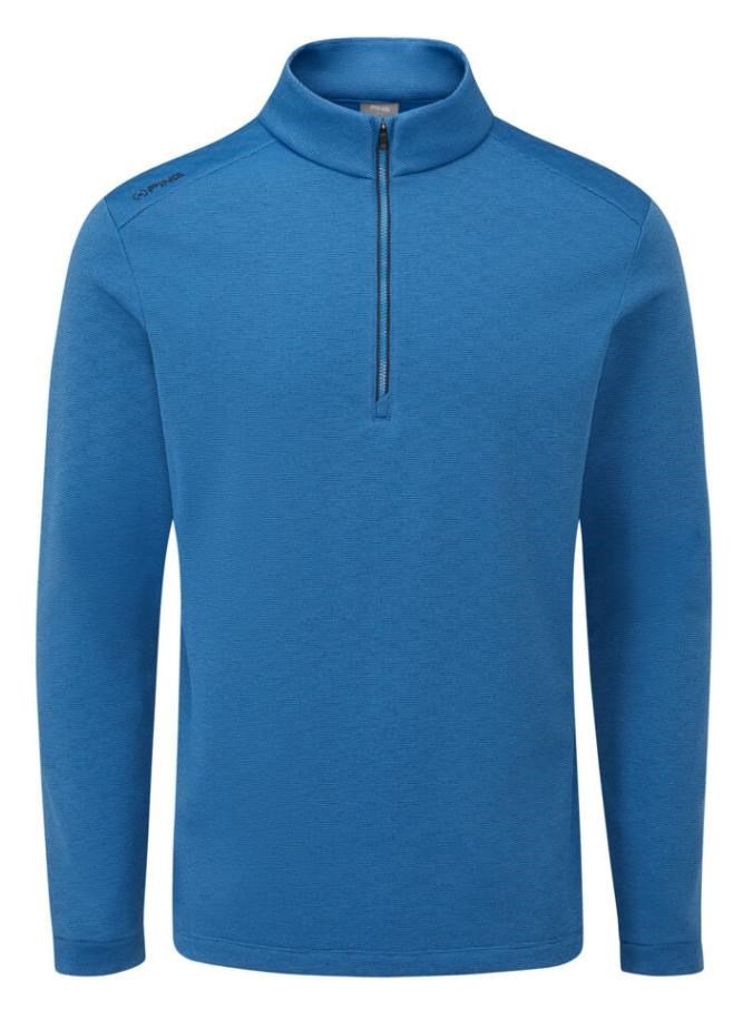 PING Bexton Half Zip Fleece sudadera de hombre, tidal blue multi