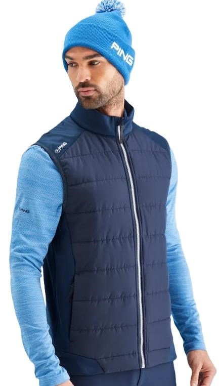 PING Aiden Hybrid fleece chaleco de hombre, azul marino