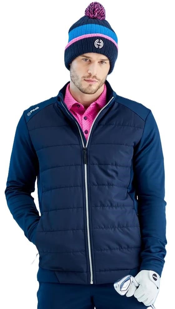 PING Aiden Hybrid fleece chaqueta de hombre, azul marino