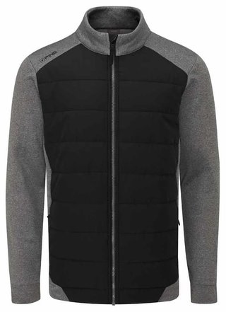 PING Aiden Hybrid fleece chaqueta de hombre, asphalt marl/negro