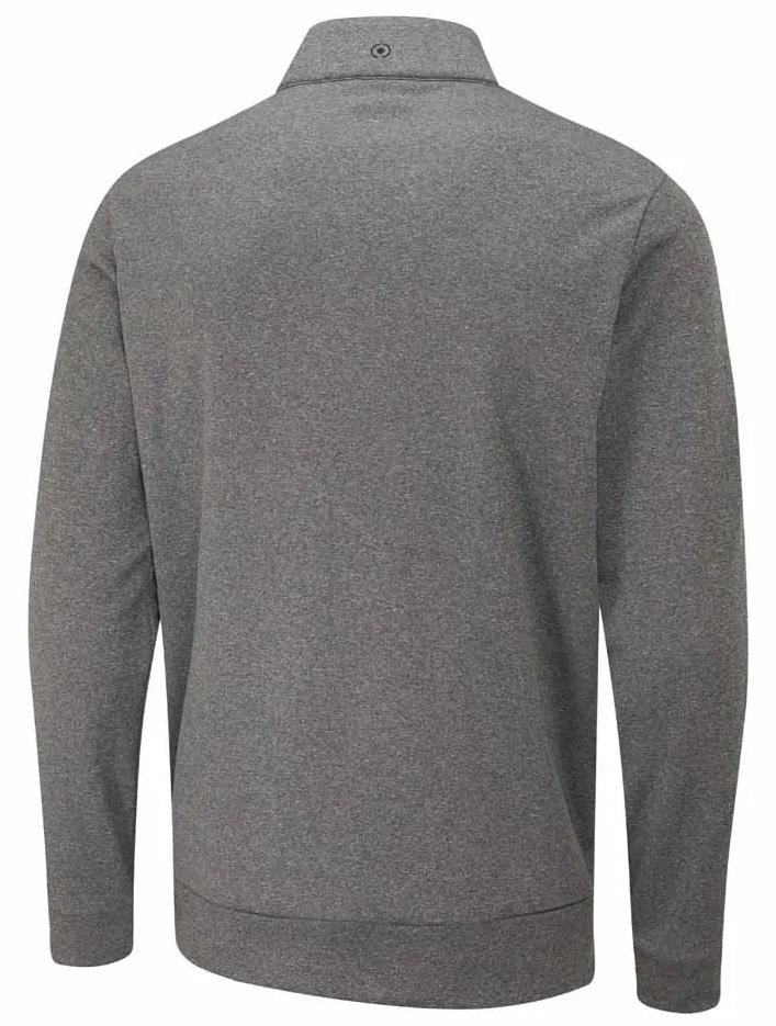 PING Aiden Hybrid fleece chaqueta de hombre, asphalt marl/negro