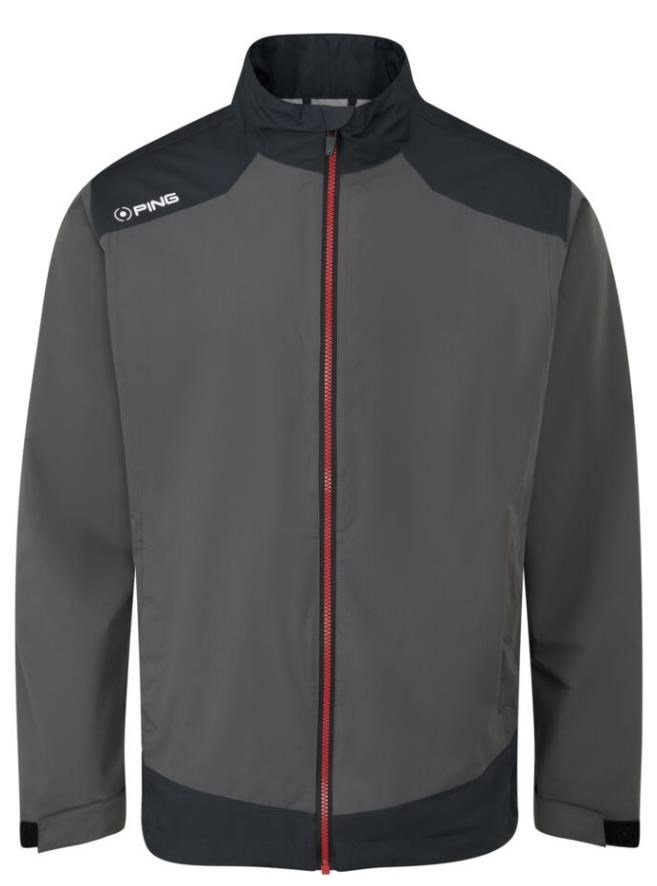 PING AquaDrive chaqueta impermeable de hombre, asfalto/negro