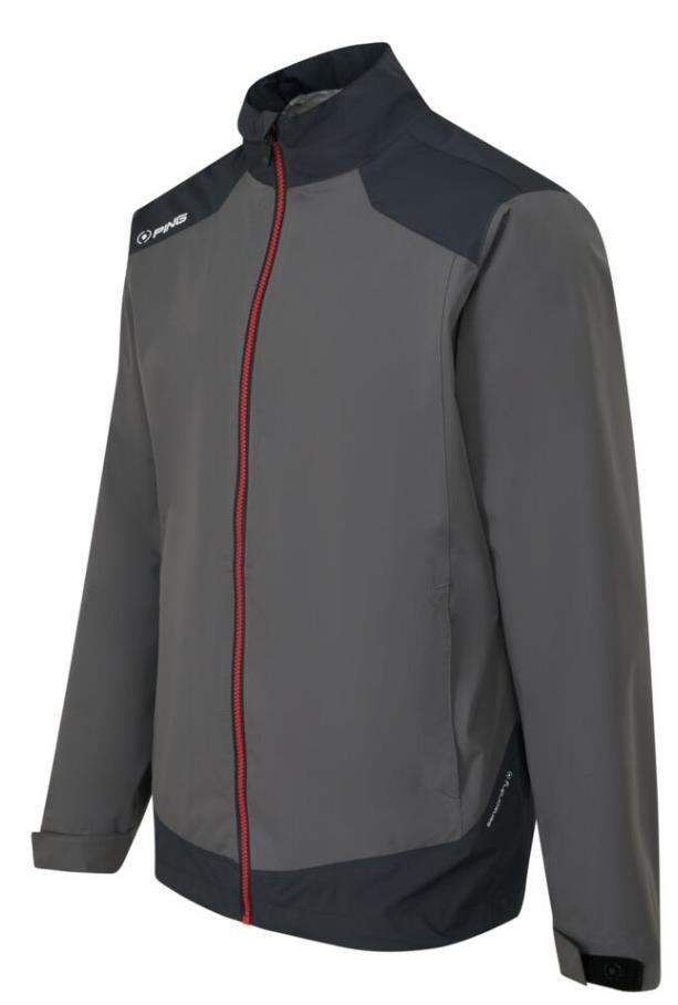 PING AquaDrive chaqueta impermeable de hombre, asfalto/negro