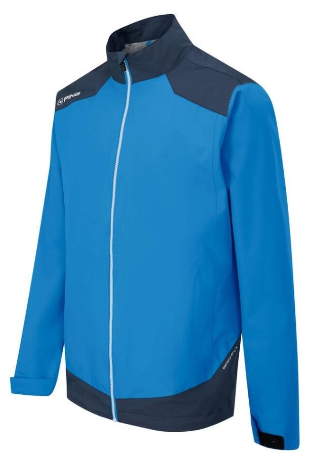 PING AquaDrive chaqueta impermeable de hombre, brilliant blue/oxford blue