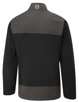 PING AquaDrive chaqueta impermeable de hombre con media cremallera, negro/asfalto
