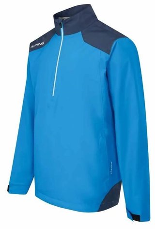 PING AquaDrive Half-Zip chaqueta impermeable de hombre, brilliant blue/oxford blue