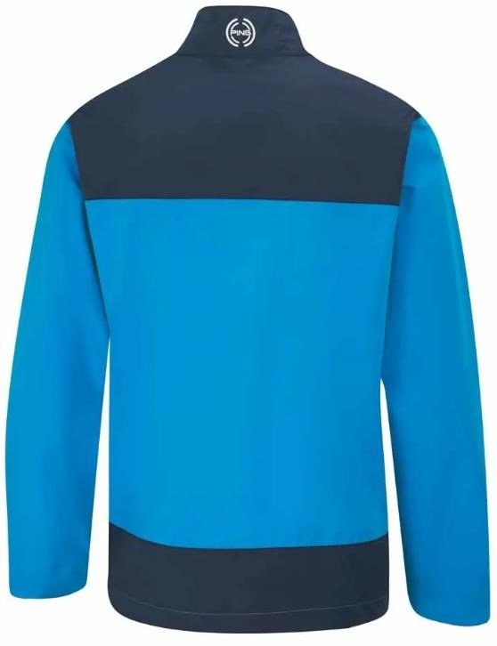 PING AquaDrive Half-Zip chaqueta impermeable de hombre, brilliant blue/oxford blue
